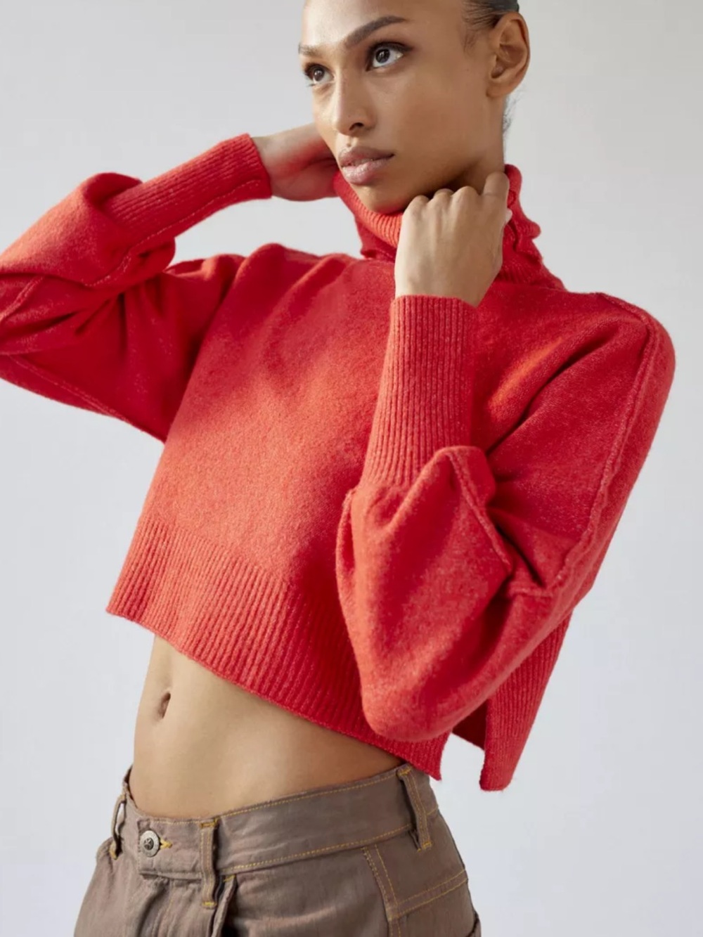 Urban Outfitters Cropped Orange Sweater S